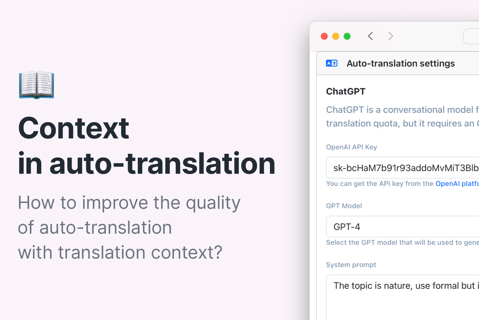 ChatGPT and DeepL translation context in auto-translation