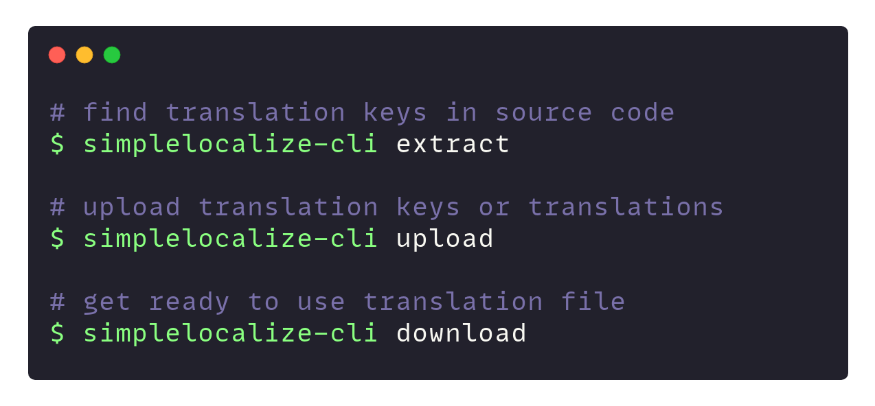 localization cli tool example usage