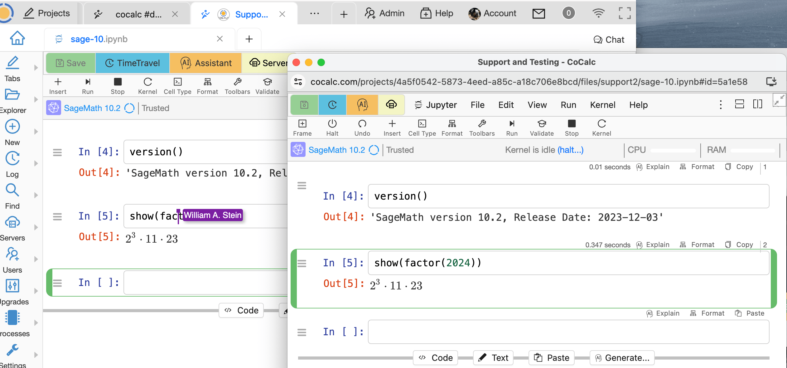 CoCalc real-time collaboration in Jupyter Notebook