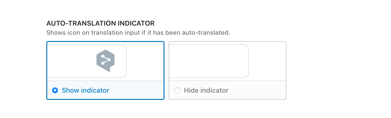 Show auto-translation indicator