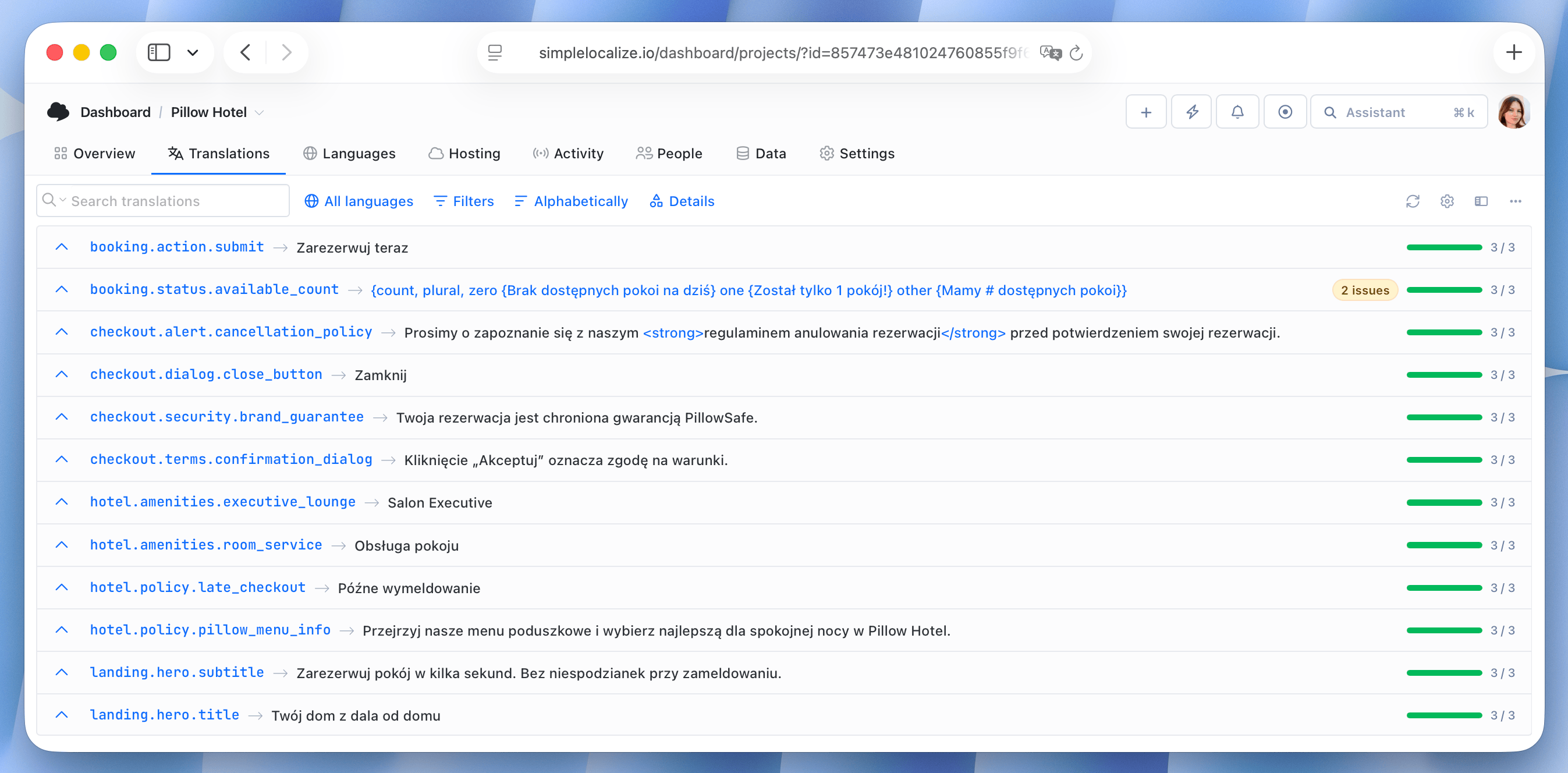 Gemini 2.5 Flash auto-translation results in SimpleLocalize | Polish