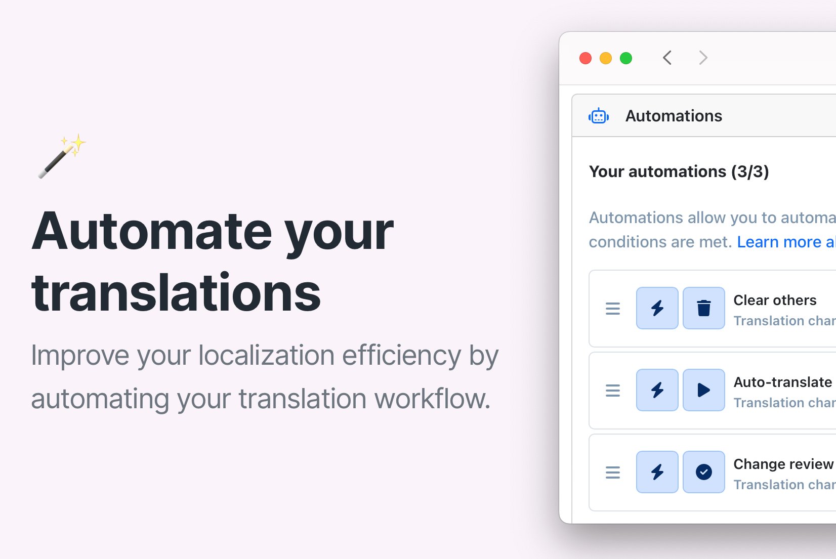 Automate your translation workflow with Automations
