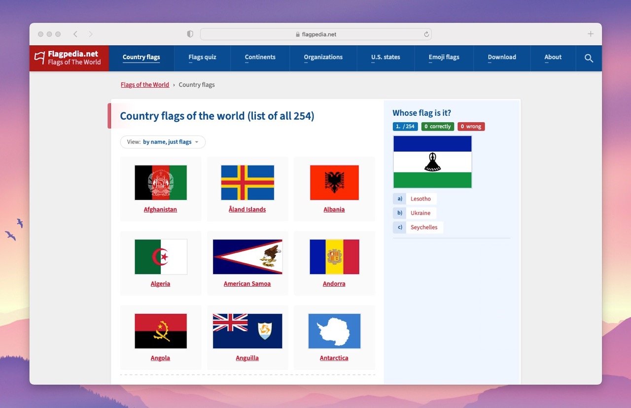 World Flags Quiz for iOS and Android