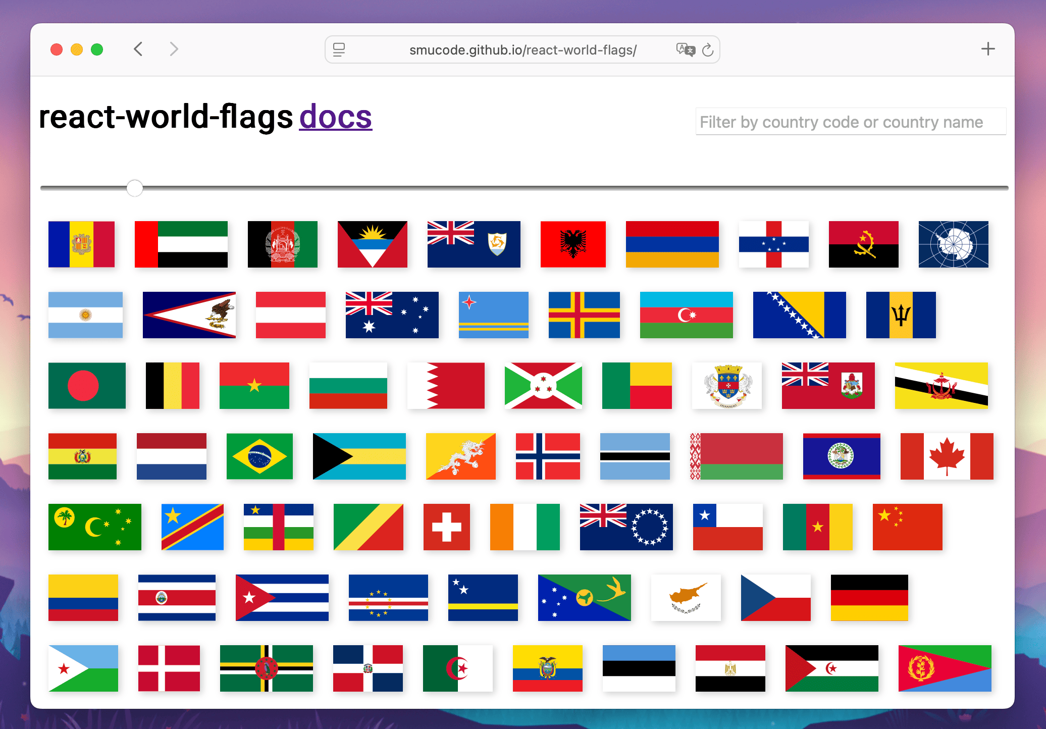 React World Flags