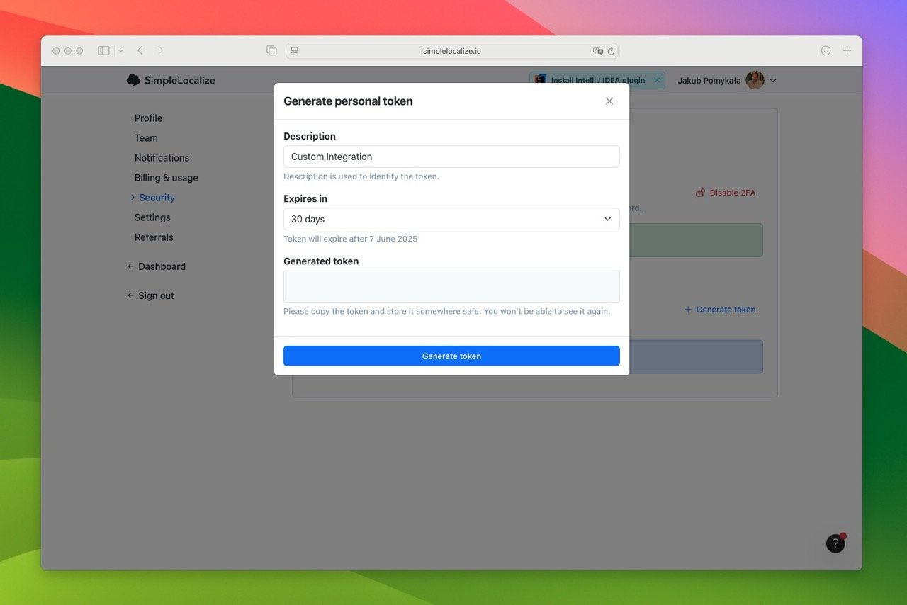 Create personal access token