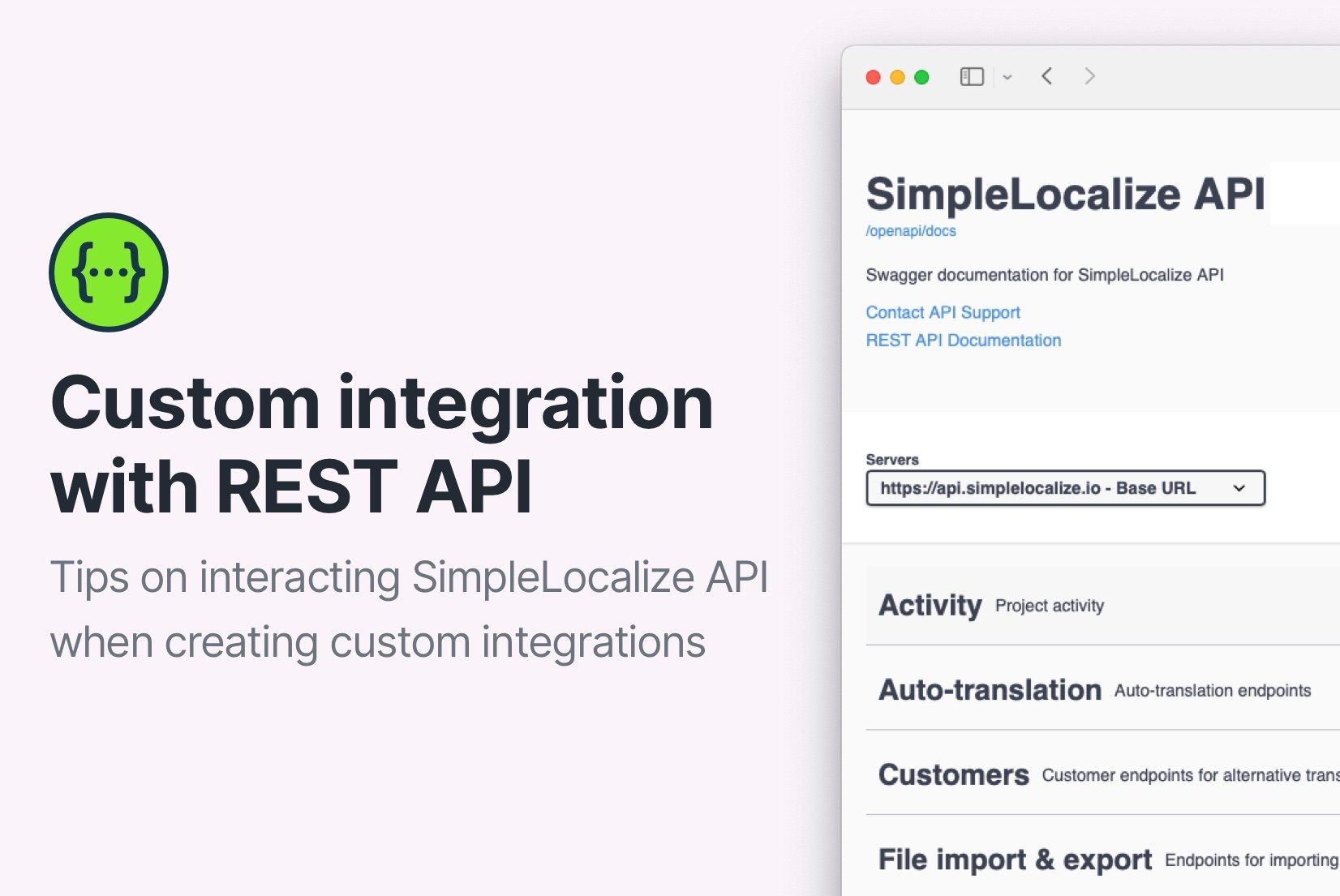 Custom integrations for SimpleLocalize