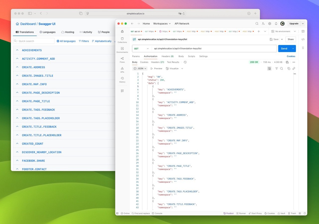 Get translations list from SimpleLocalize project
