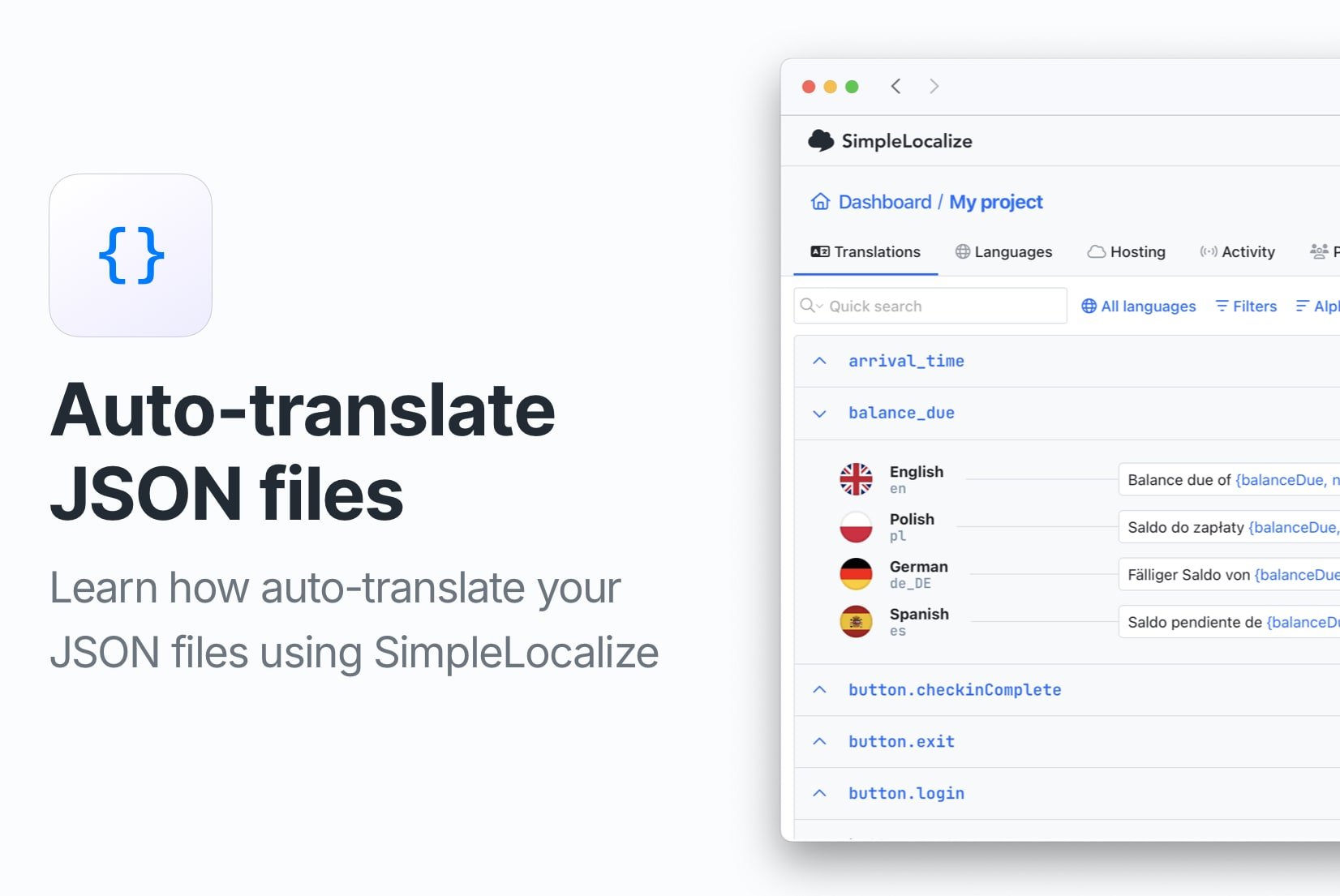 How to auto-translate JSON files
