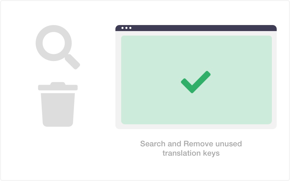approved translation window with search and trash icon