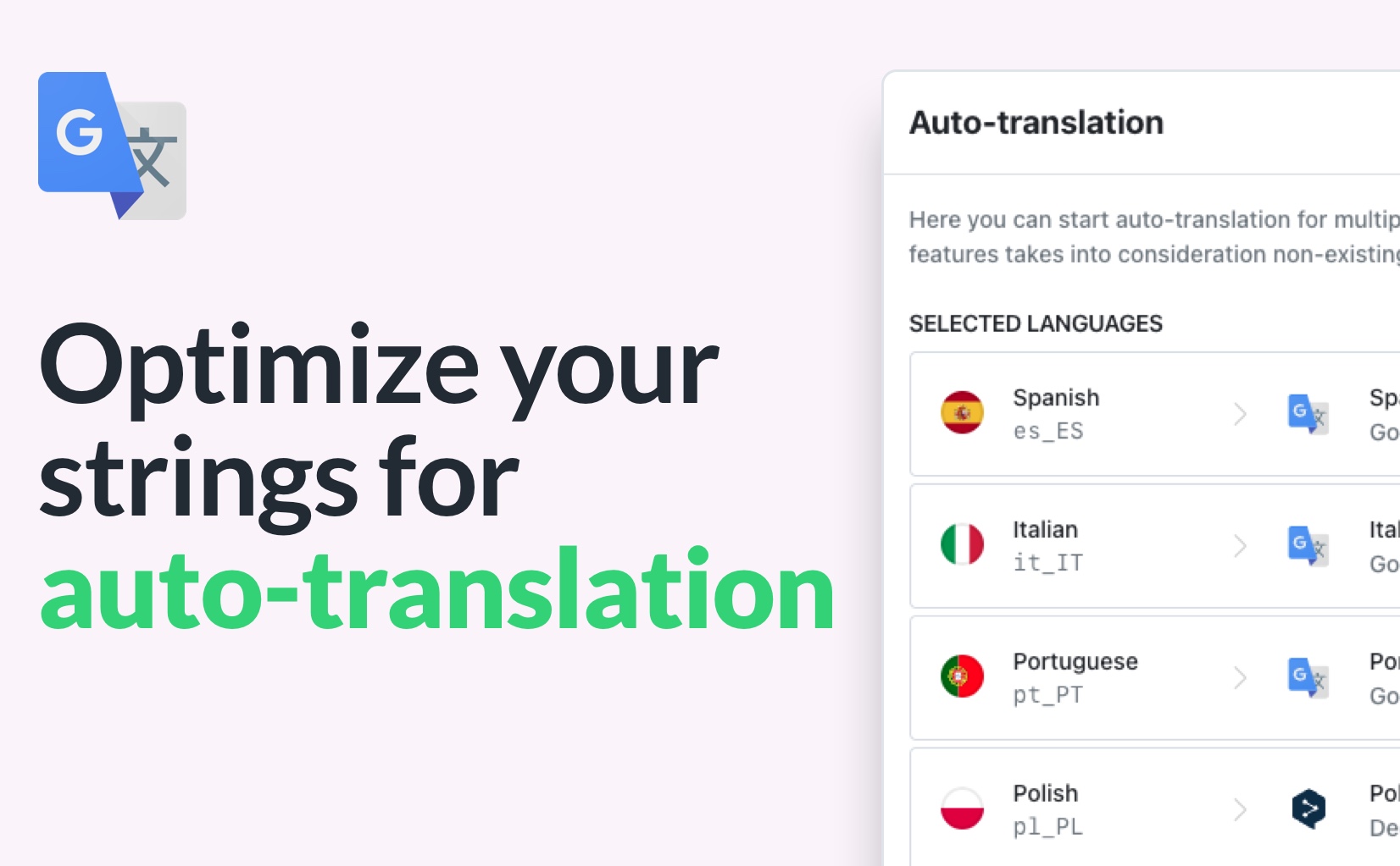 how to prepare text for google translate