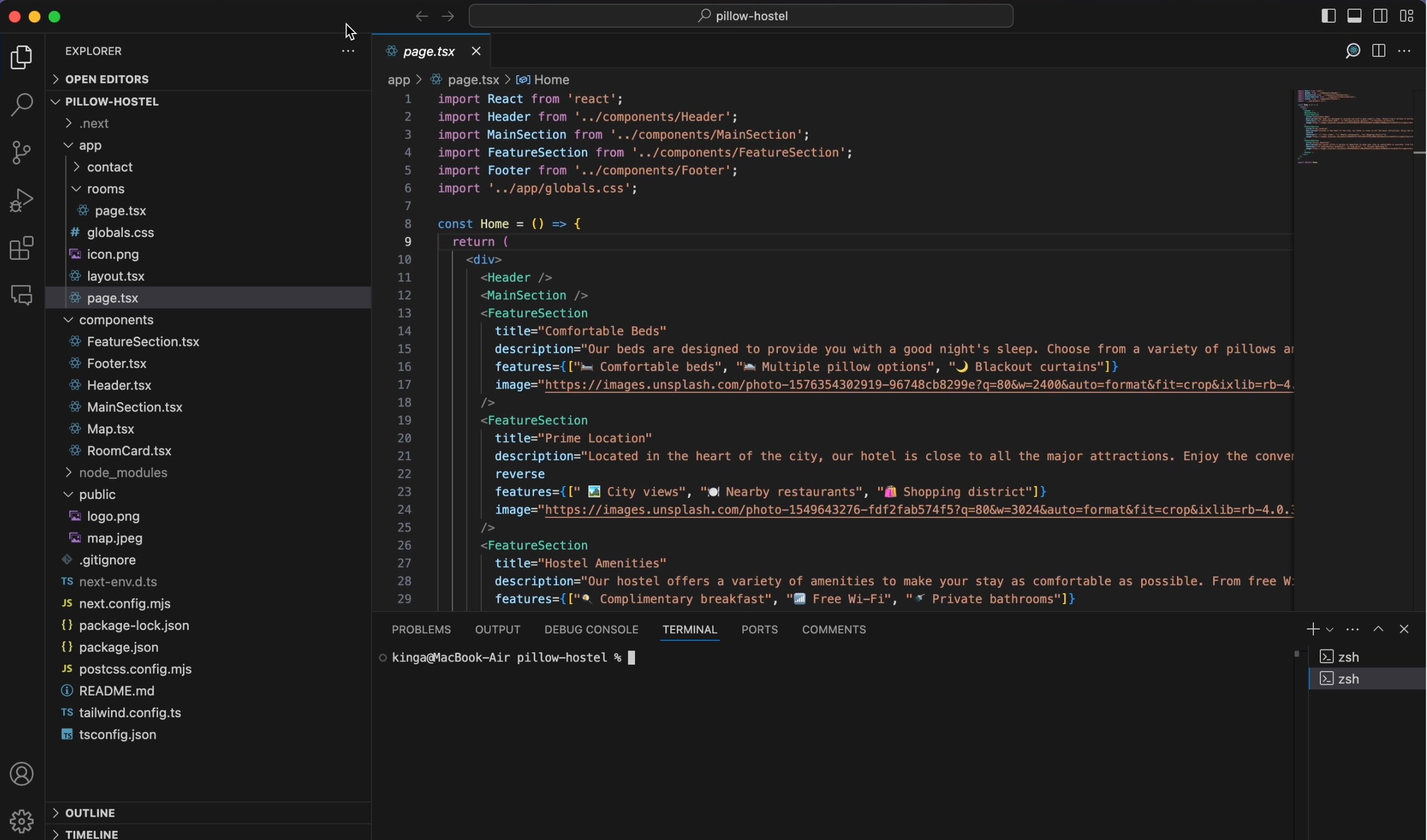 Next.js app structure