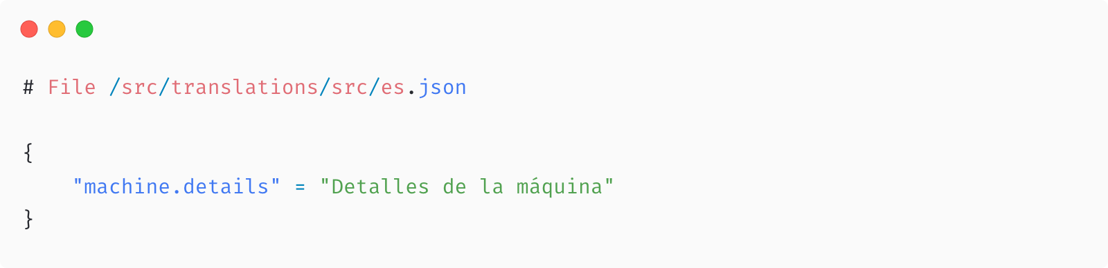 JSON language key es