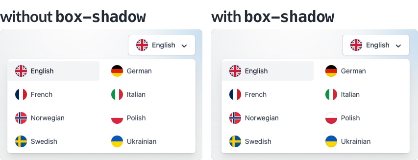 add box-shadow with inset for flags
