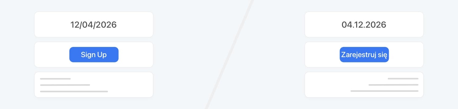 Localization UI examples