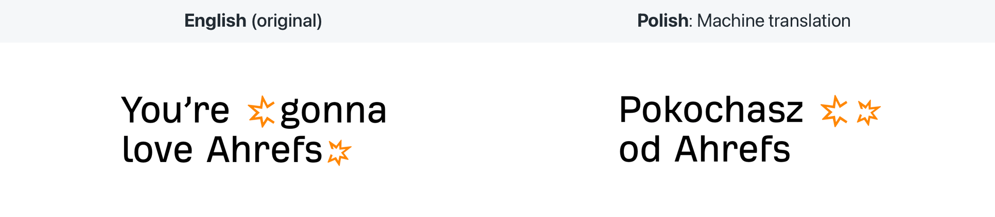 Example of a machine translation error