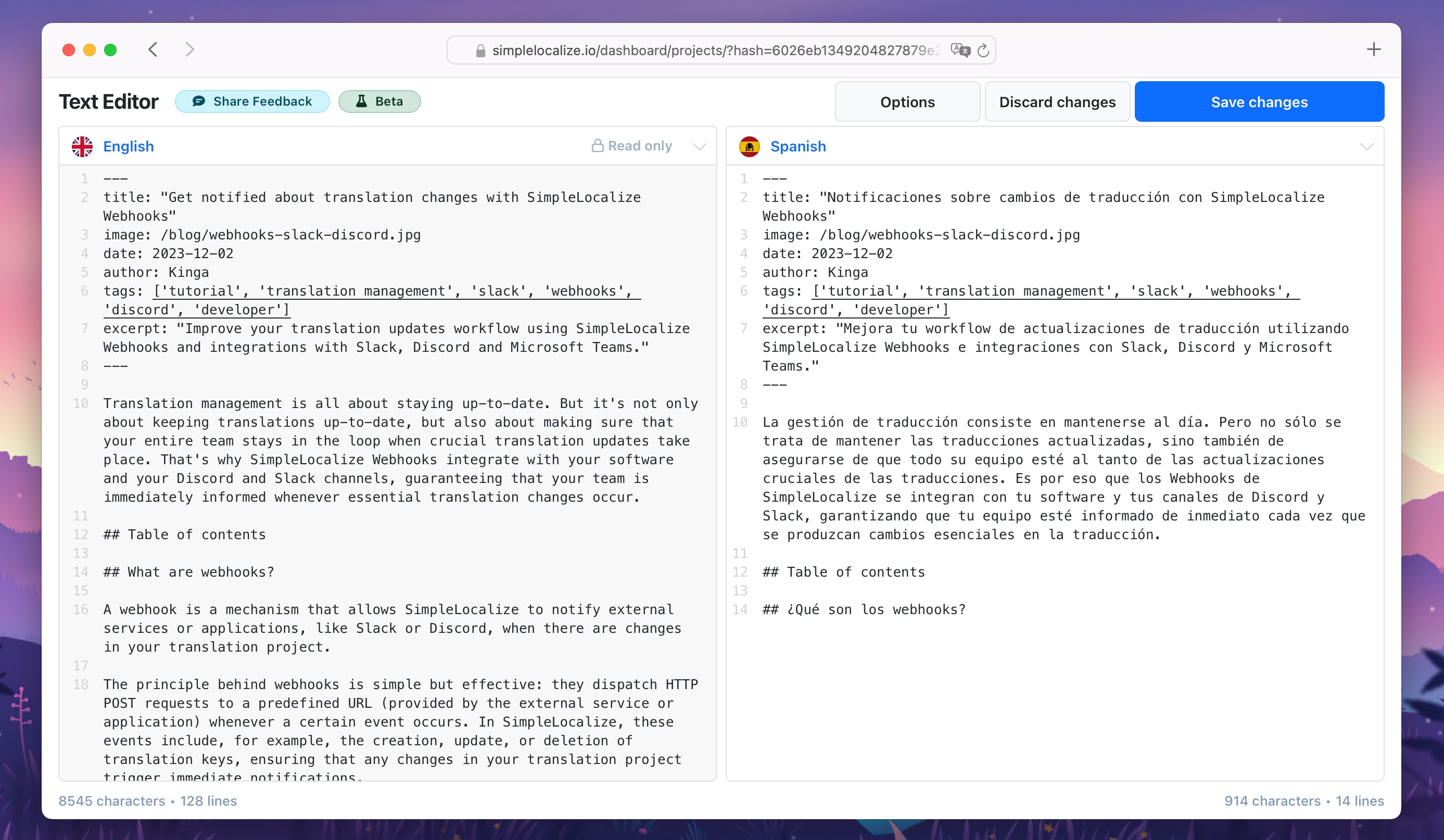 Markdown text editor