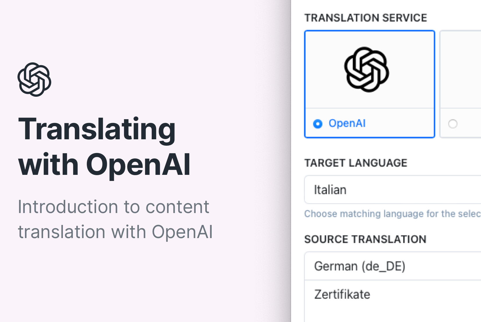 How to translate a website or app using OpenAI?