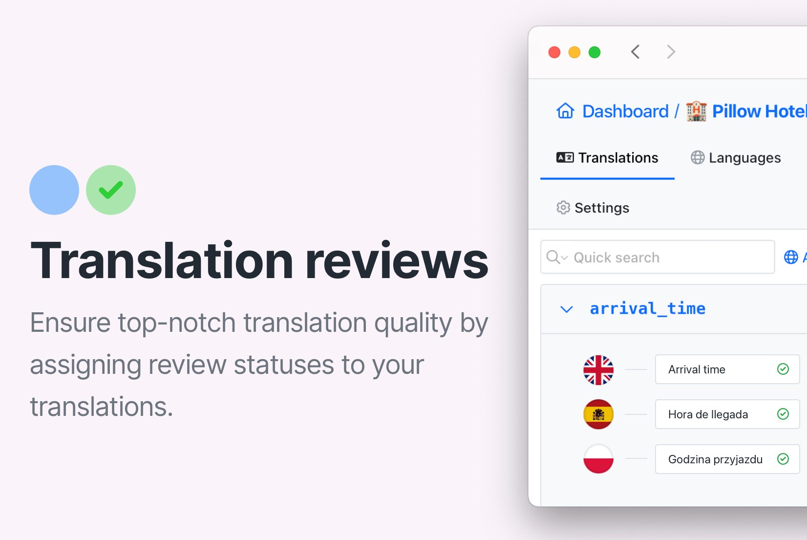 How to control translation quality with review statuses
