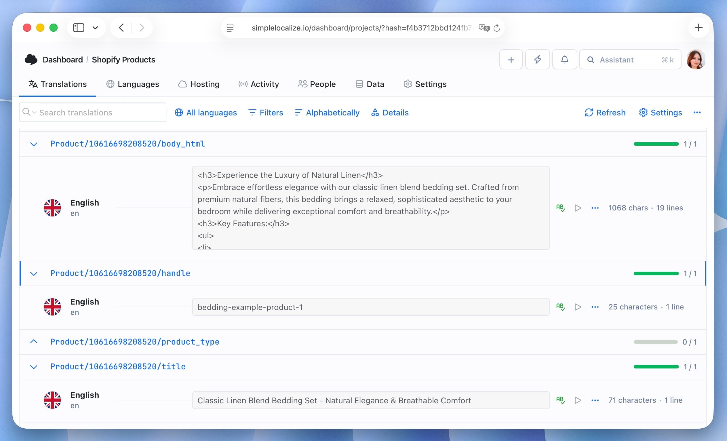 Shopify product translation keys