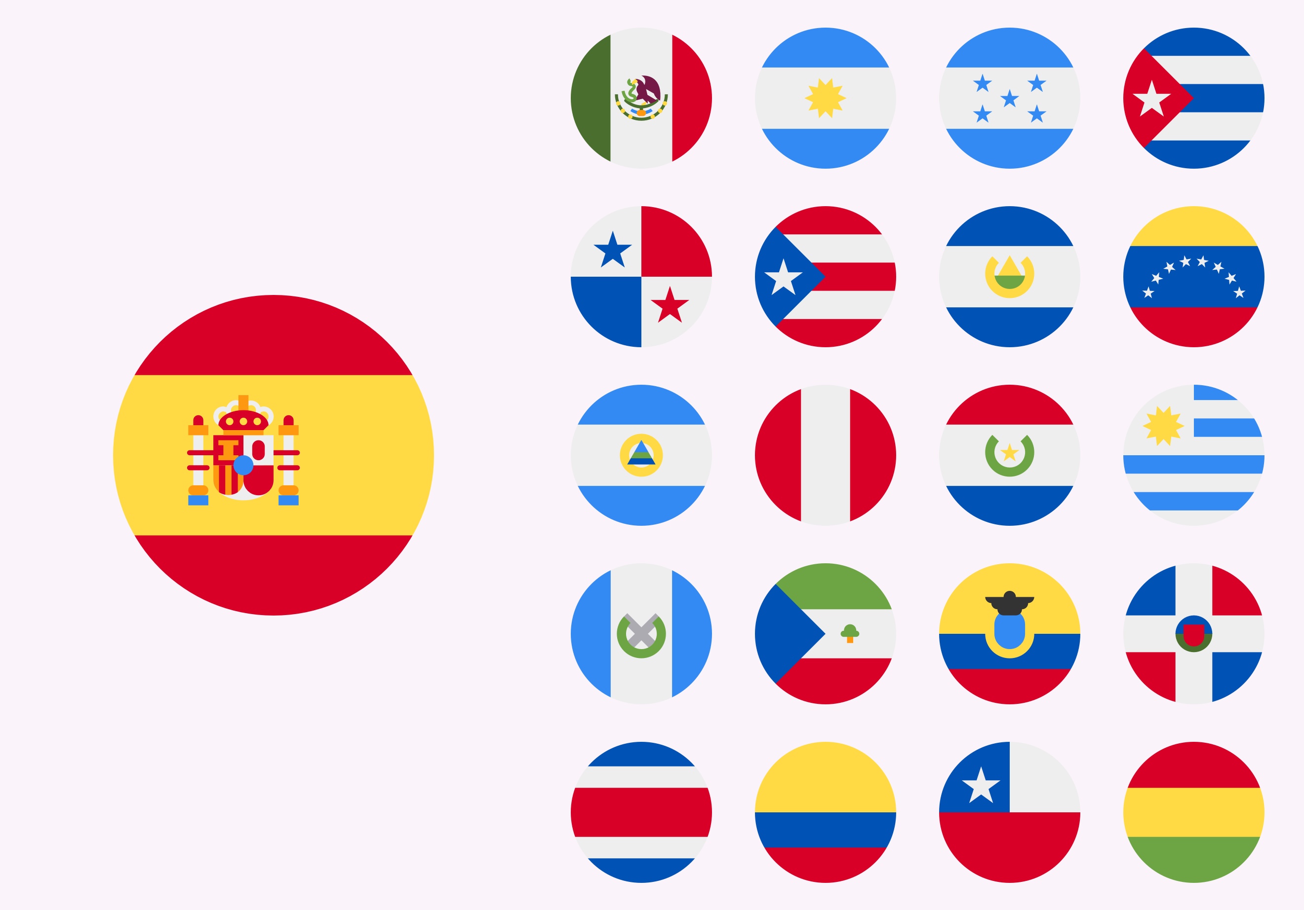 Image showing different countries with Spanish language / flag
