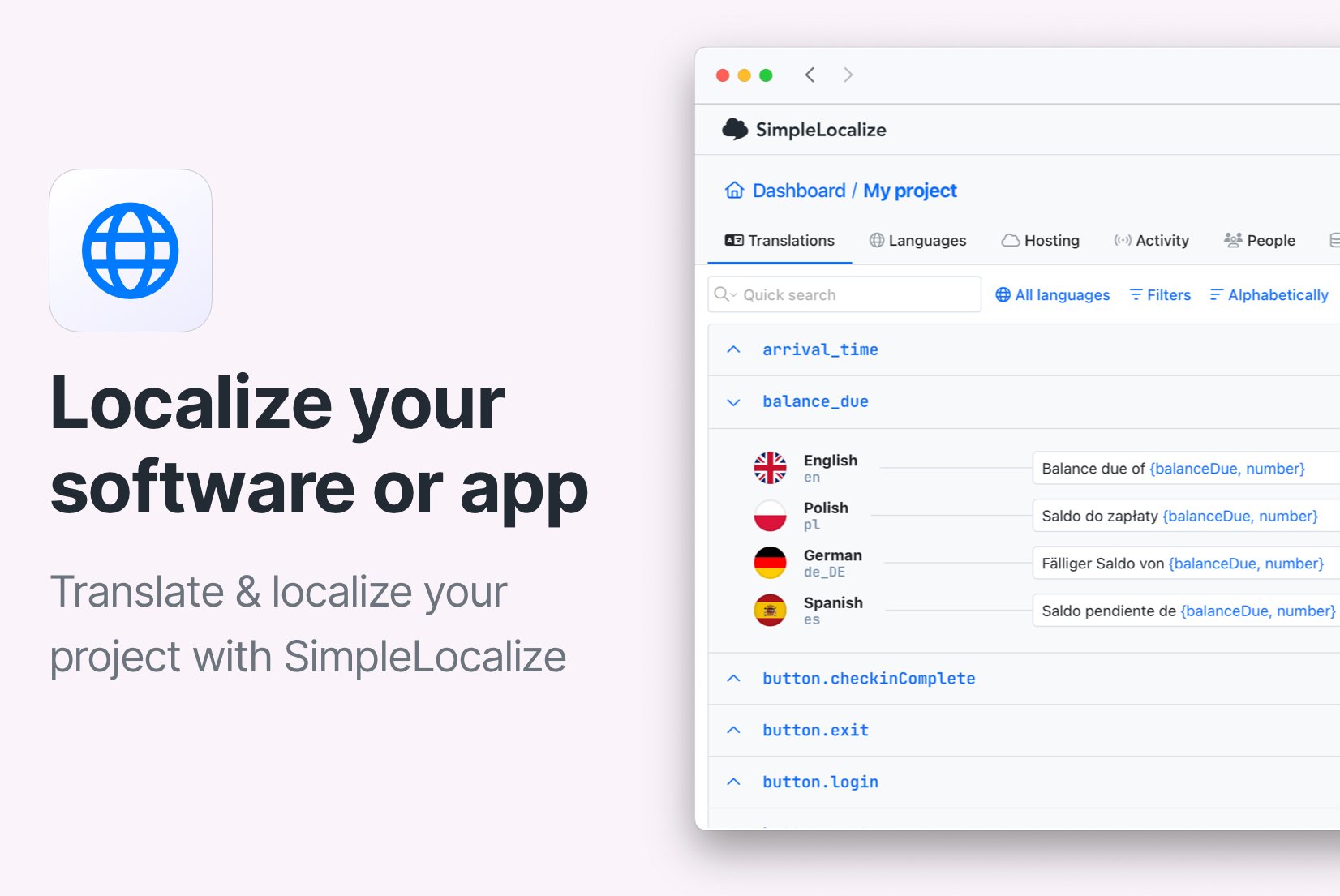 Start with software project localization