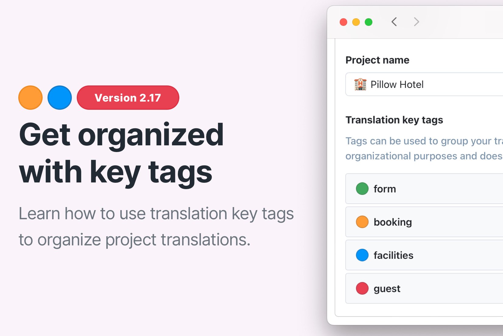 Translation editor: Using tags to group translations