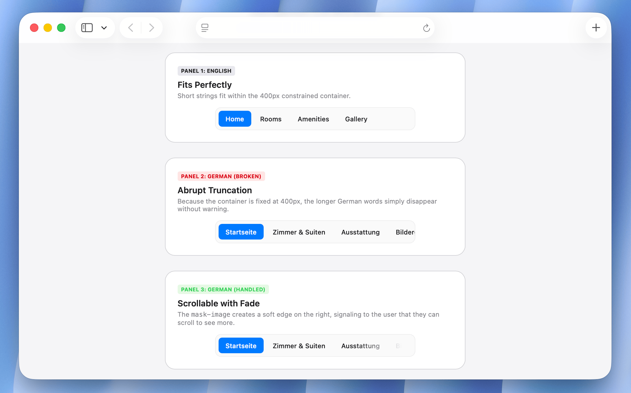 Navigation overflow example
