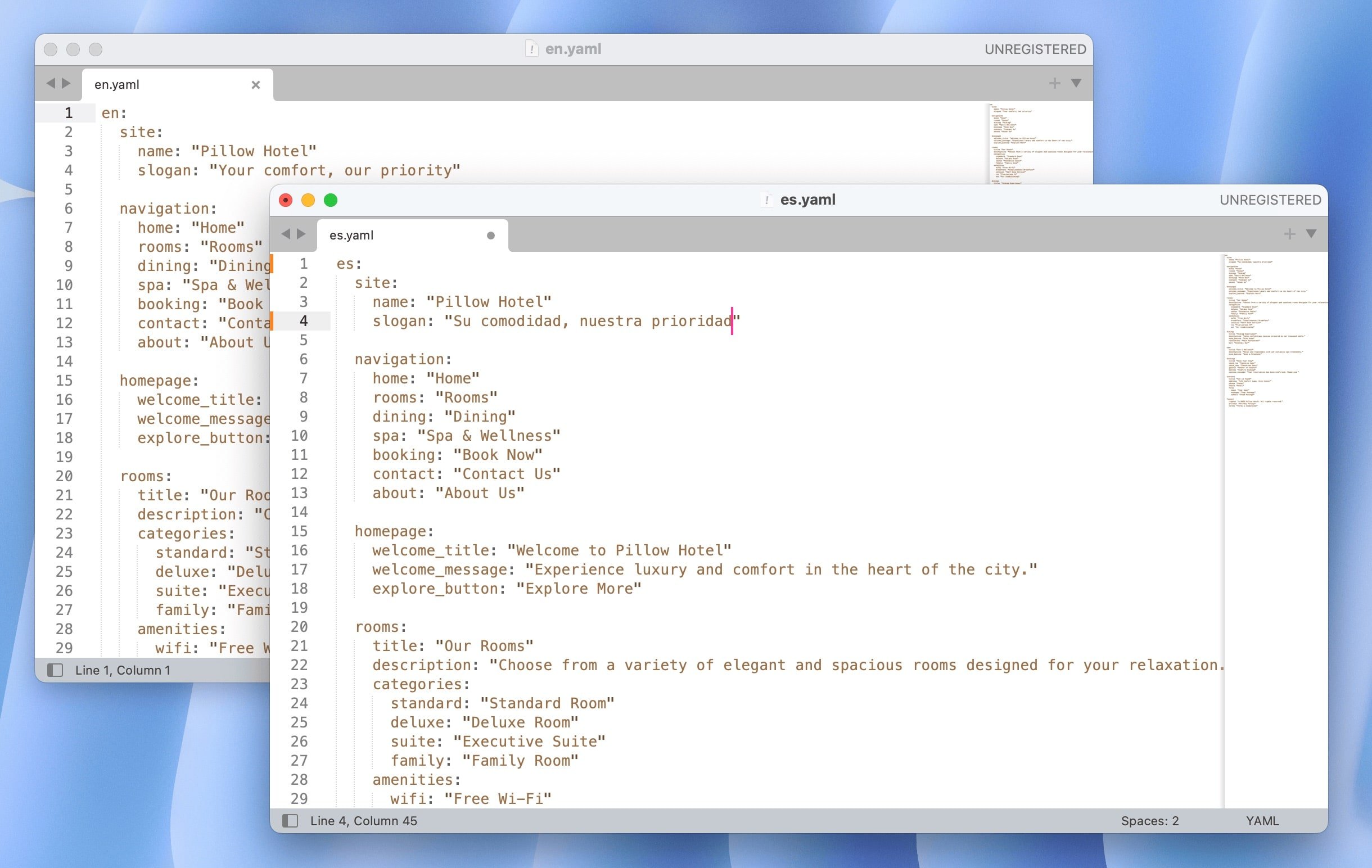 Translating YAML files manually