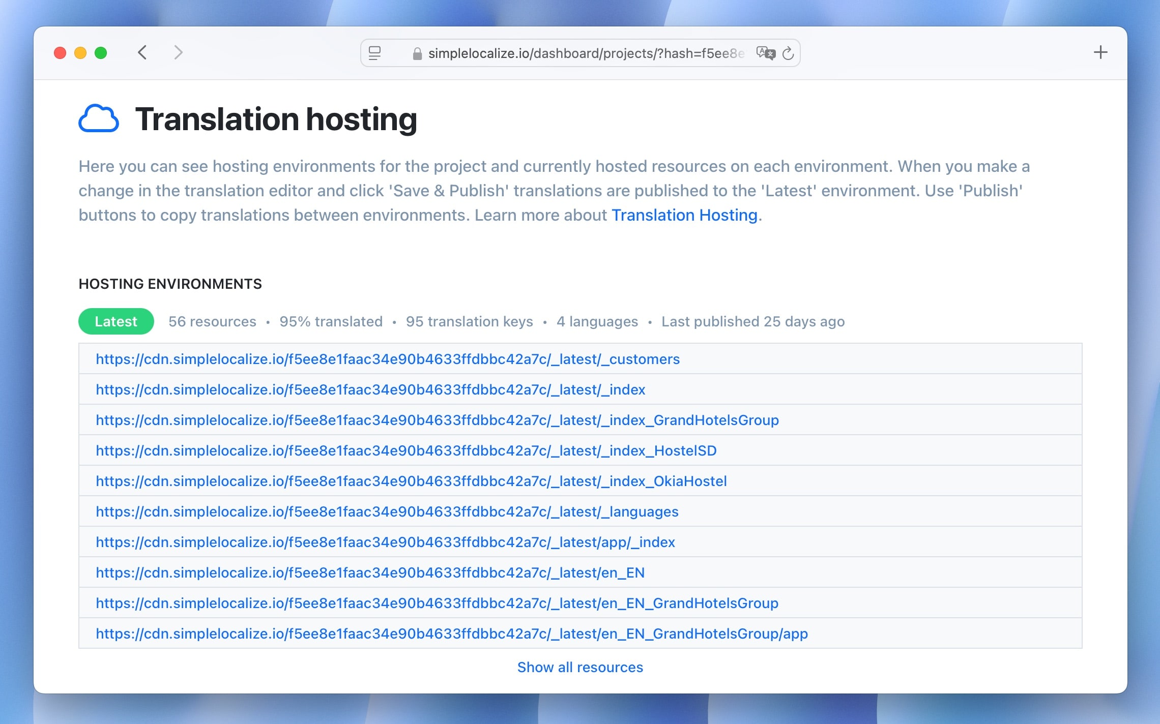 Download hosted translations