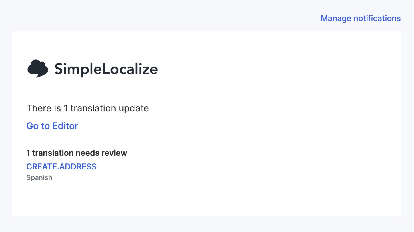 Translation update notification email example