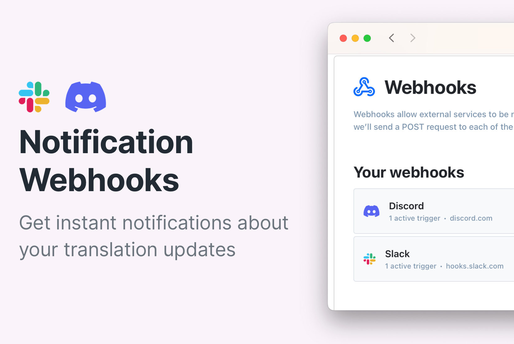 Get notified about translation changes with SimpleLocalize Webhooks