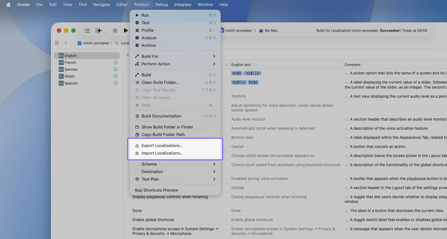 Xcode Localization Catalog (.xcloc) support