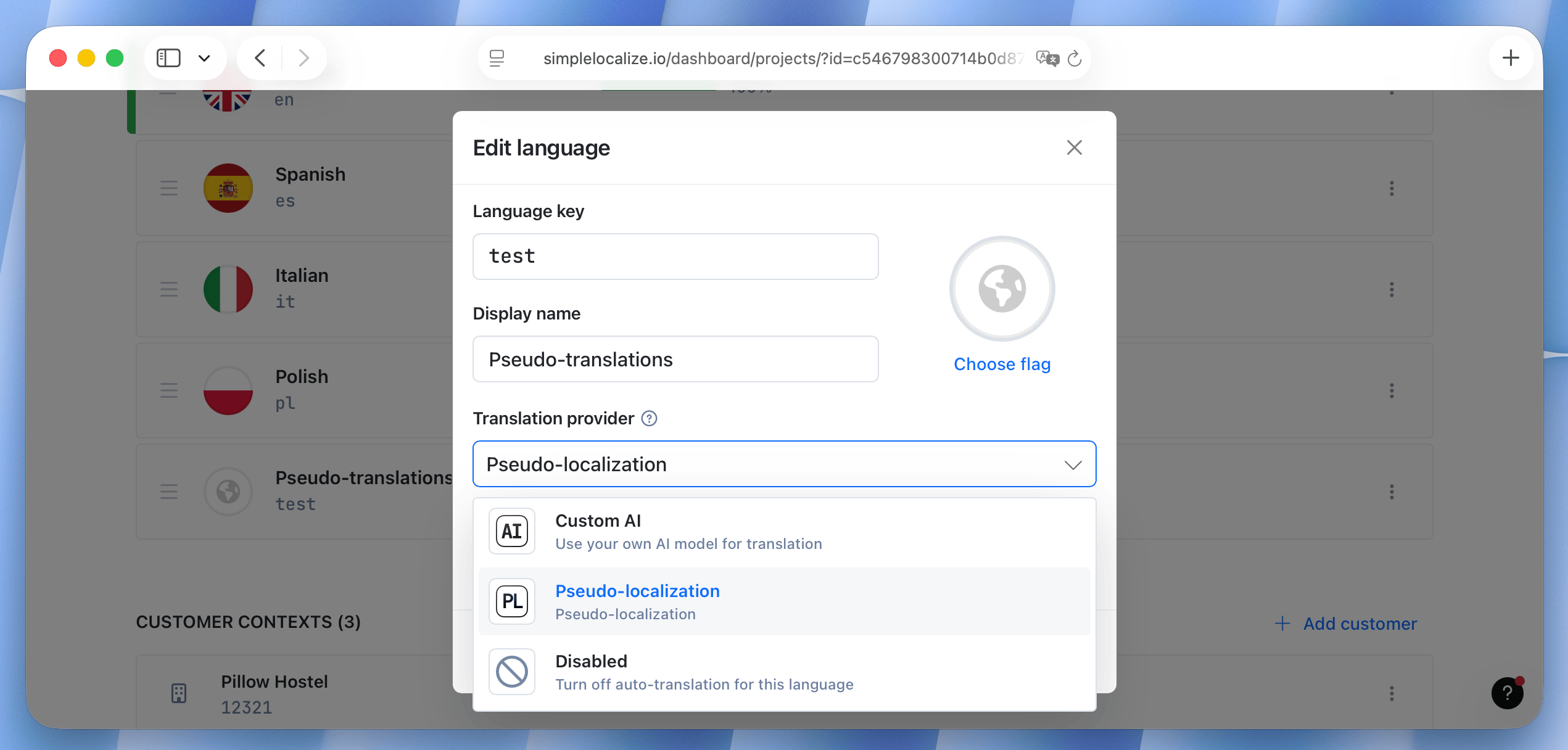 Auto-generate pseudo translations
