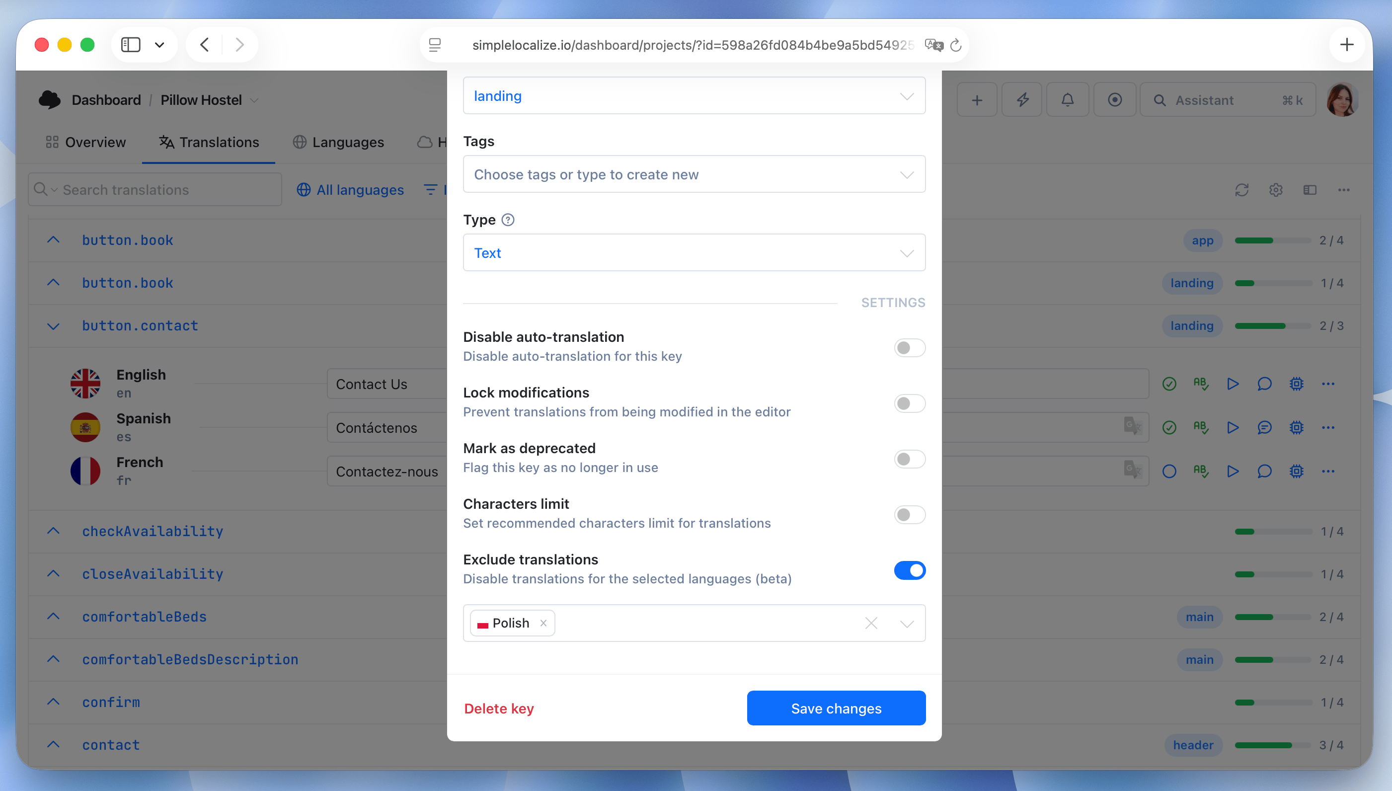 Option to exclude translations (beta)