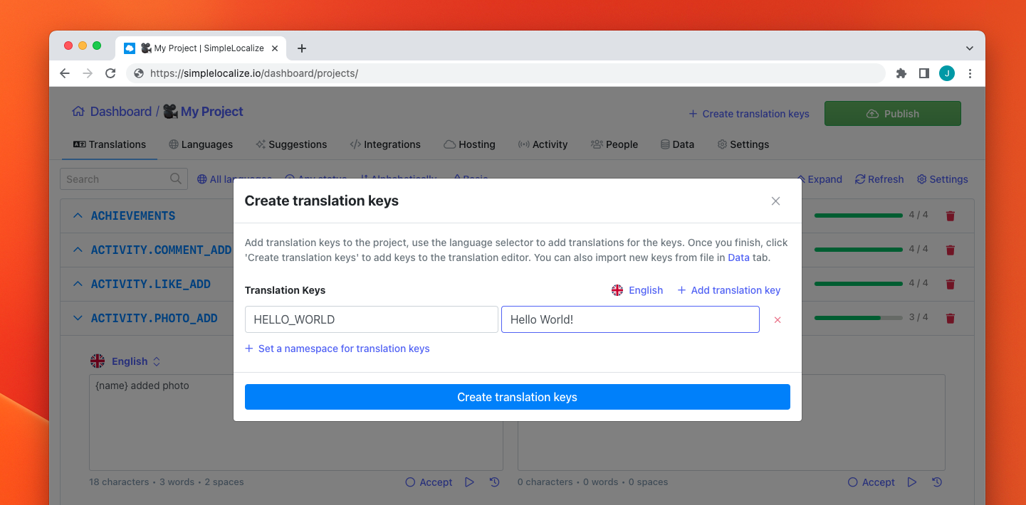 Add translation keys & translations