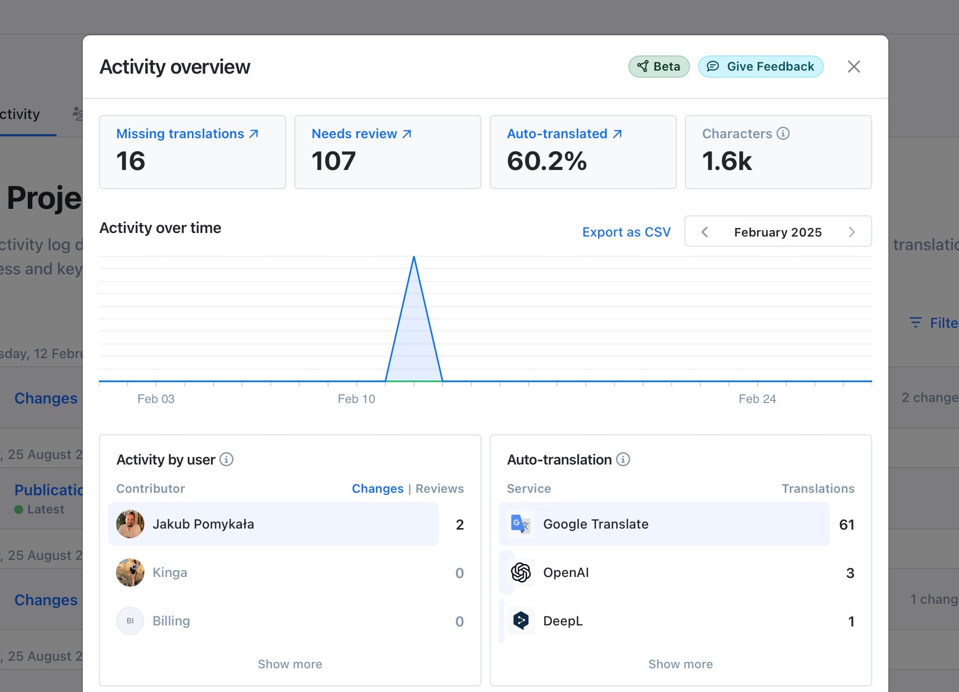 Time range selection and export statistics to CSV