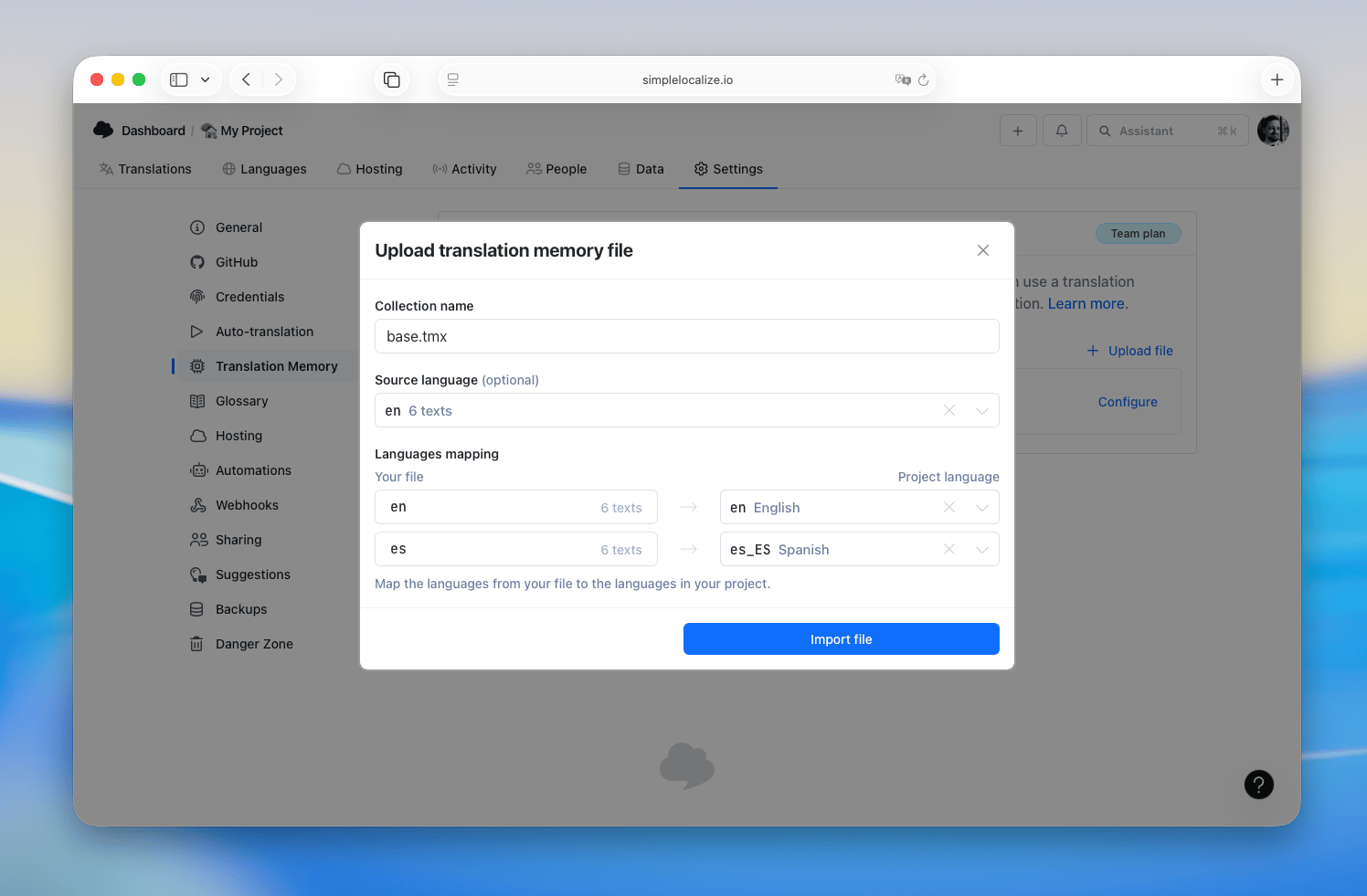 Translation Memory - TMX collections