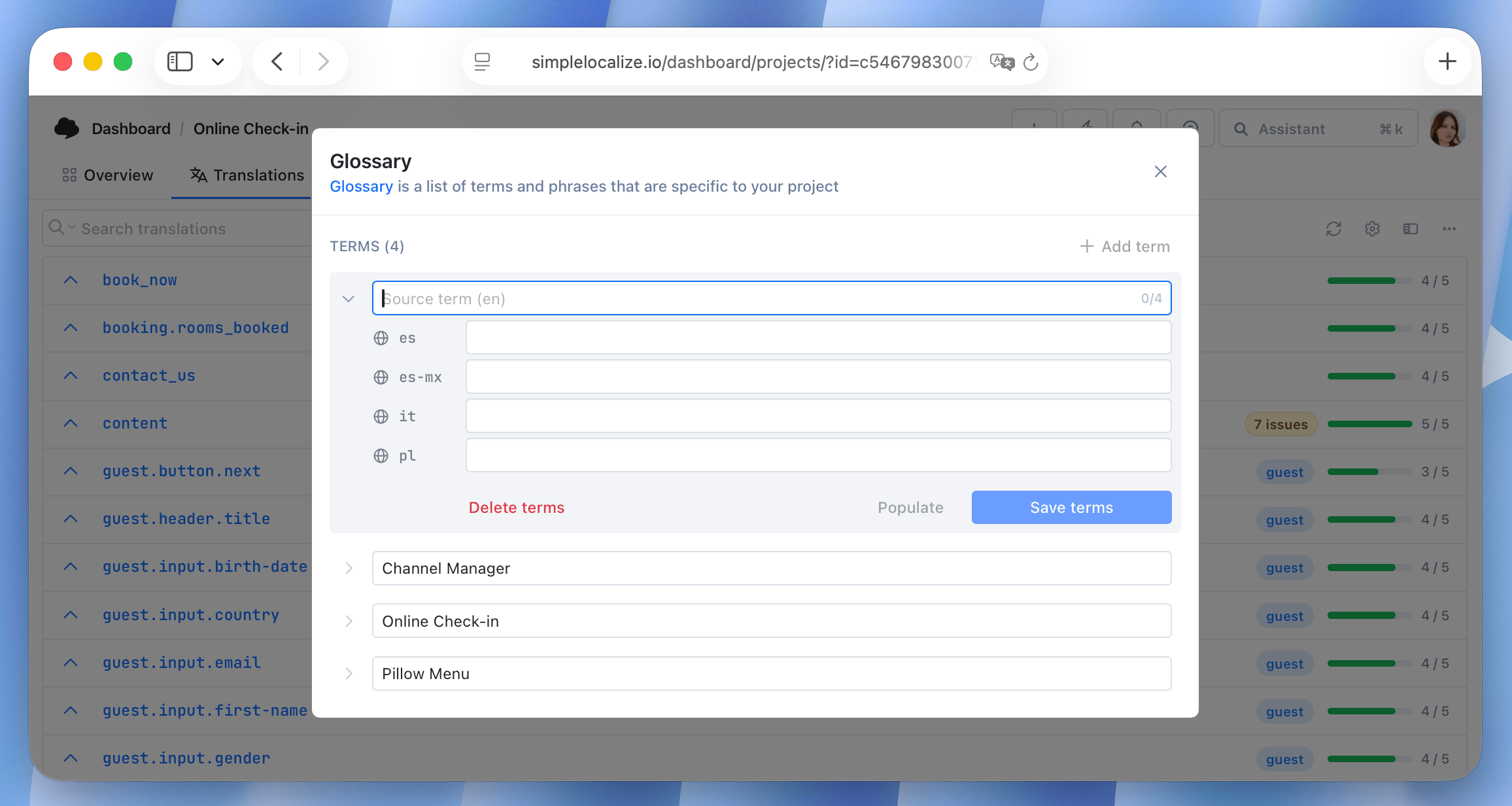 Glossary add term