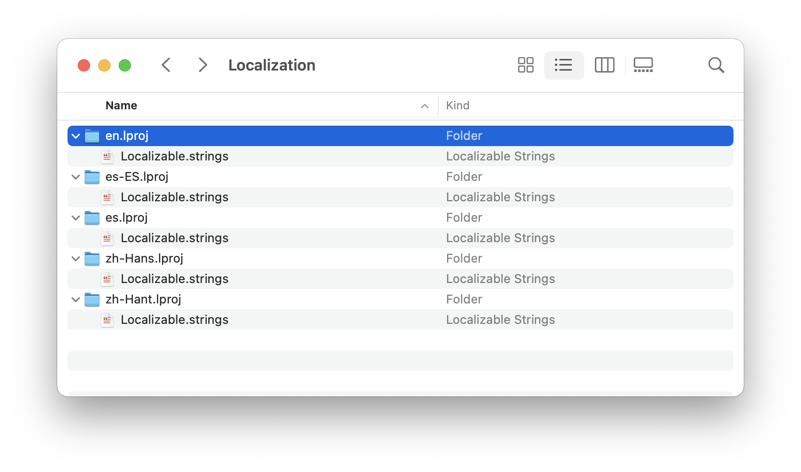 macos and ios localizable strings
