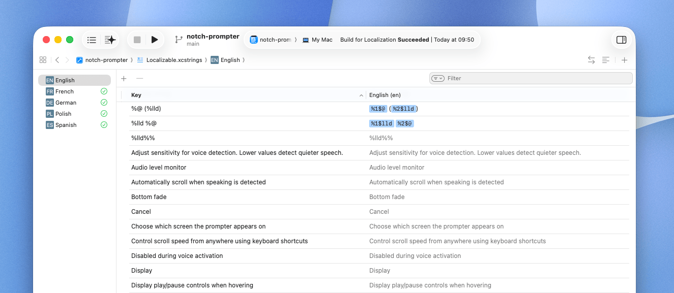 macOS and iOS Localizable XC Strings