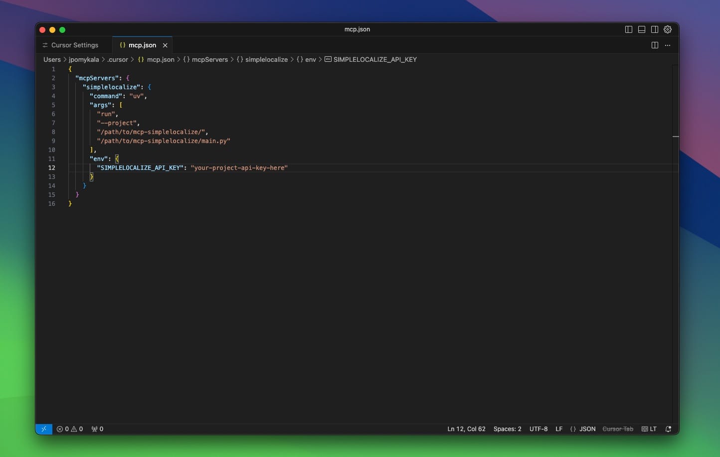 MCP Json file in Cursor AI