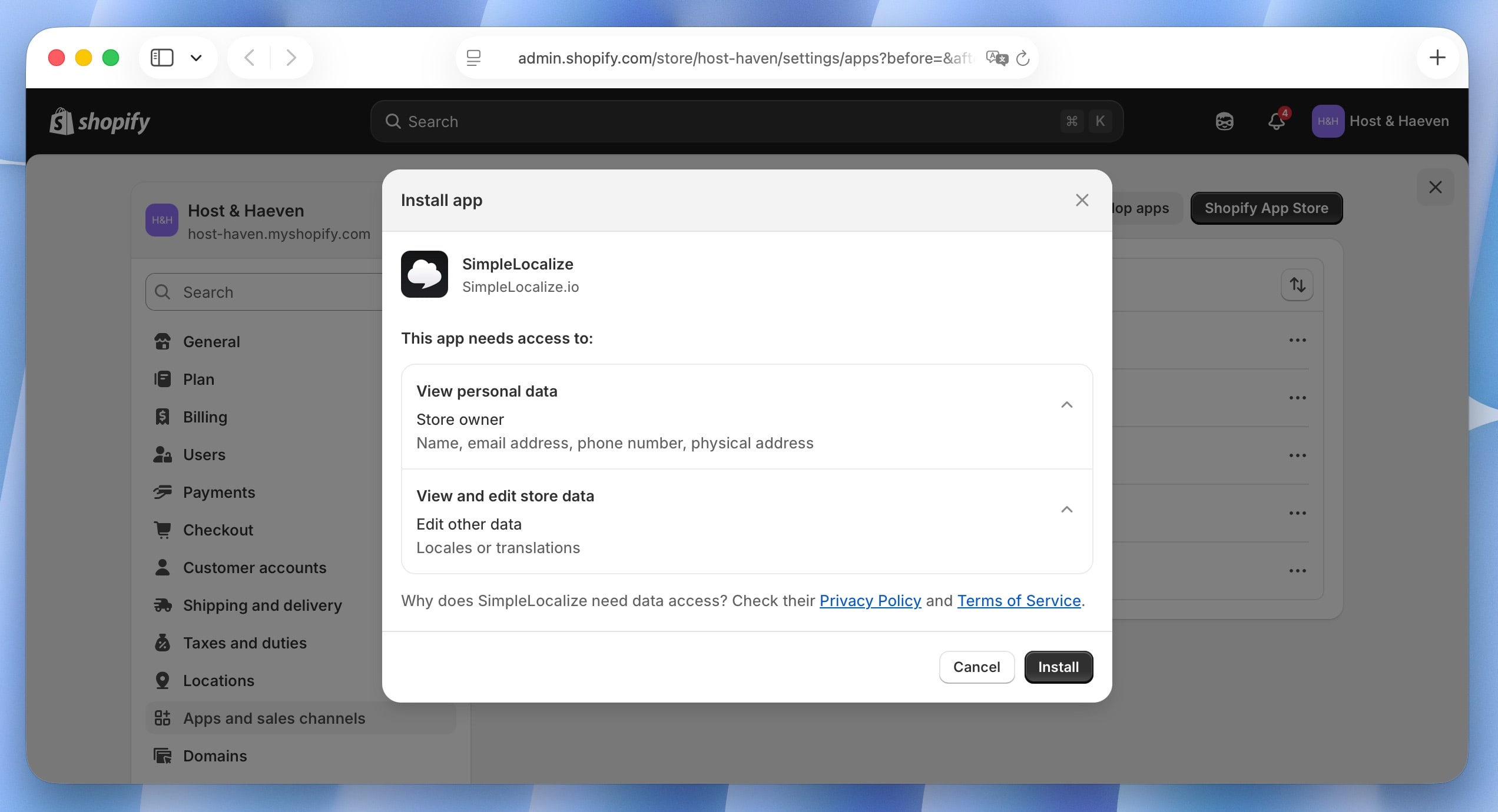 Install SimpleLocalize app