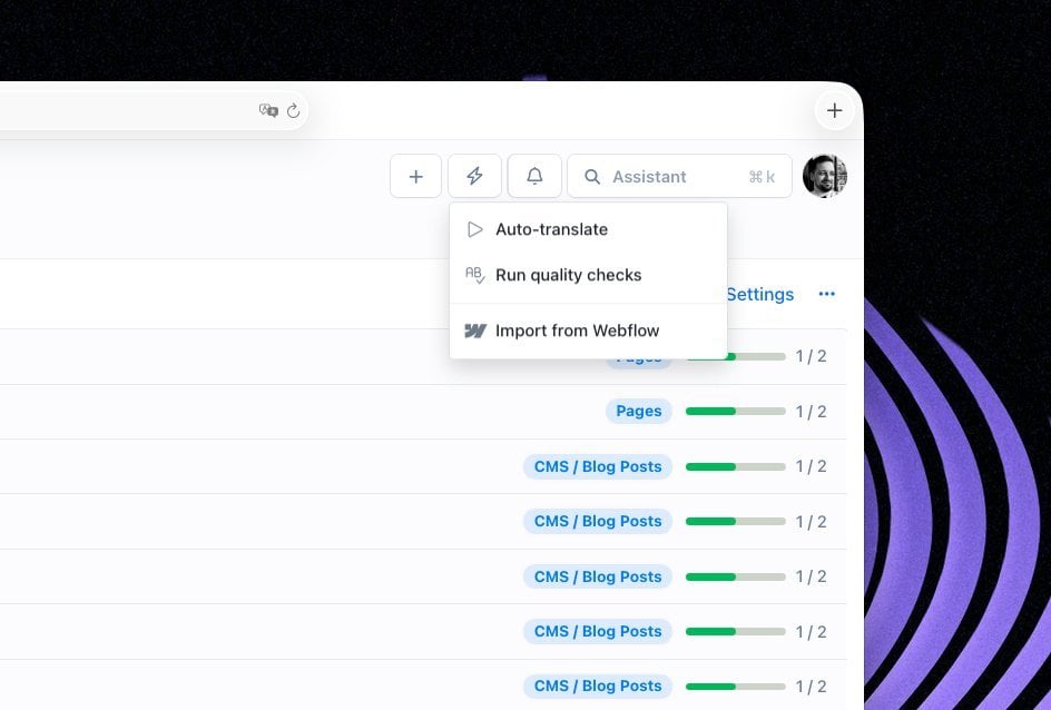 Synchronize translations