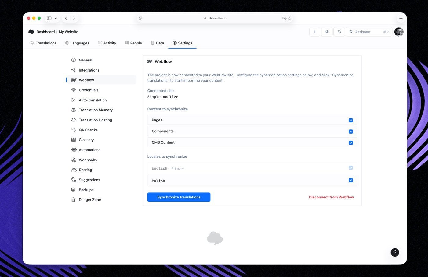 Configure Webflow resources